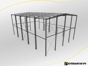 Быстровозводимый металлический ангар А-13