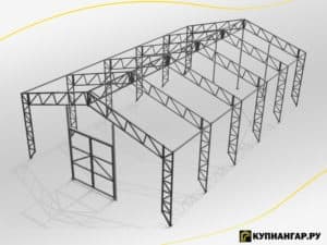 Металлический быстровозводимый ангар А-6