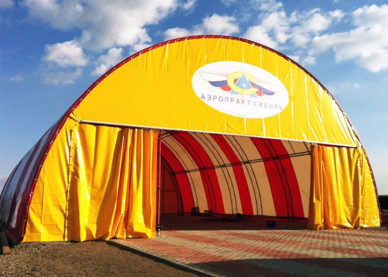 Тентовый ангар для хранения авиационной техники
